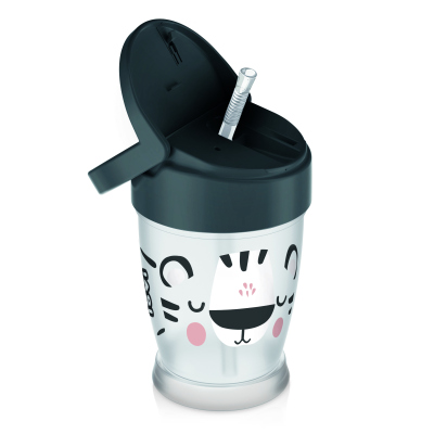 LOVI Můj hrníček se slámkou SALT&PEPPER JUNIOR 250 ml