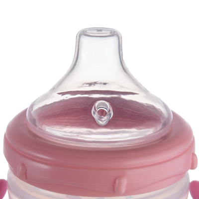 Canpol babies Nevylévací hrníček se silikonovým pítkem LOVE&SEA 180ml růžový