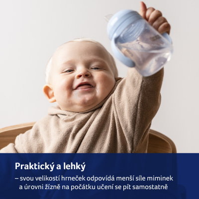 LOVI První hrneček s pítkem 150 ml modrý