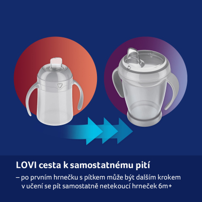 LOVI První hrneček s pítkem 150 ml modrý