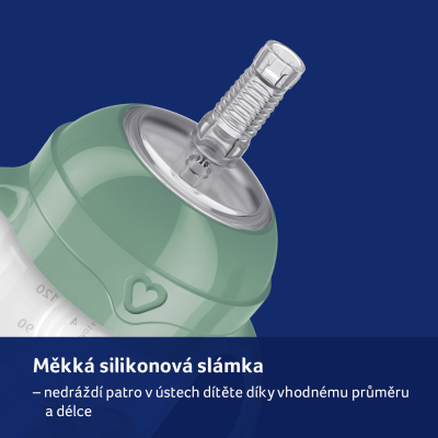 LOVI První hrneček se slámkou a závažím 150ml hnědý