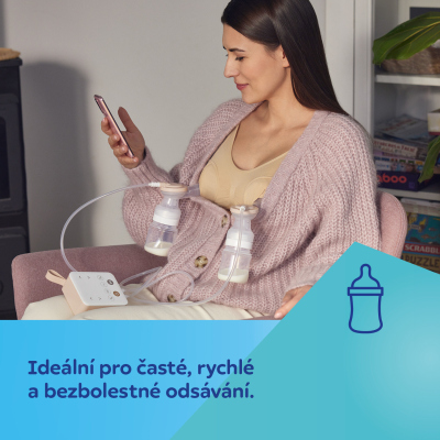 Canpol babies Dvojitá elektrická odsávačka mateřského mléka 2v1 s nosním nástavcem ExpressCare