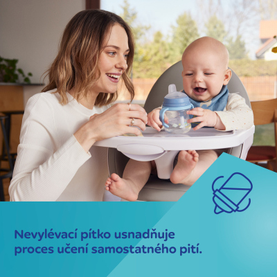 Canpol babies Hrneček se silikonovým pítkem FirstCup 150ml žlutý