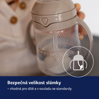 LOVI První hrneček se slámkou a závažím HARMONY 150ml