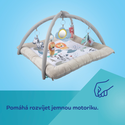 Canpol babies Plyšová edukativní hrací deka s hrazdičkou SAFARI 0m+ 