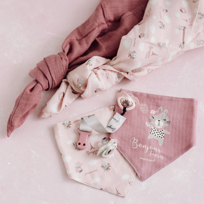 Canpol babies Mušelínová plena BONJOUR PARIS 2 ks 70x70 cm růžová