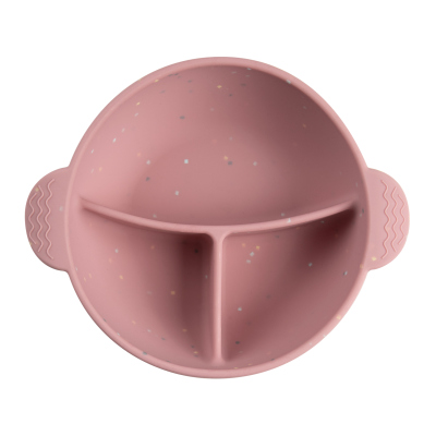 Canpol babies Silikonová dělená miska s přísavkou DOTS 360ml růžová