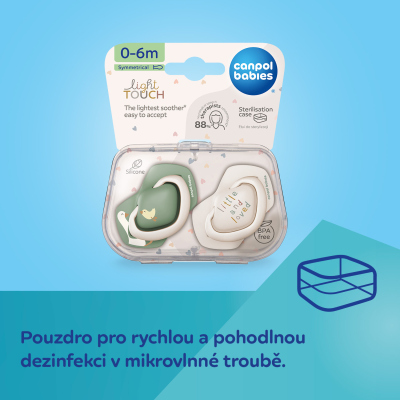 Canpol babies Dudlík silikonový symetrický Light touch GOOSE 0-6m 2ks