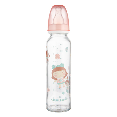 Canpol babies Lahev skleněná s úzkým hrdlem TOYS 240ml