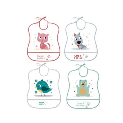 Canpol babies Plastový bryndák měkký CUTE ANIMALS