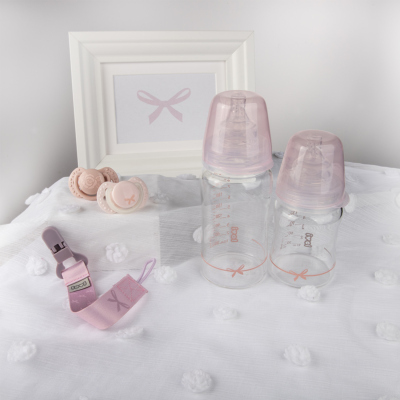 LOVI Lahev skleněná 250ml BABY SHOWER holka