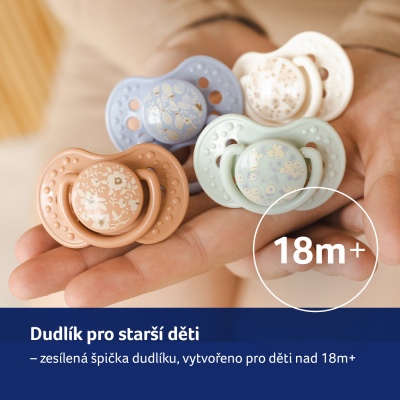 LOVI Dudlík silikonový dynamický BLOSSOM 3-6m 2ks kluk