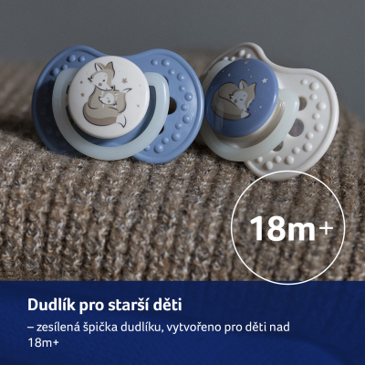 LOVI Dudlík silikonový dynamický NIGHT&DAY 0-3m 2ks holka