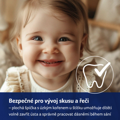 LOVI Dudlík svítící silikonový dynamický mini BUDDY BEAR 0-2m 2ks