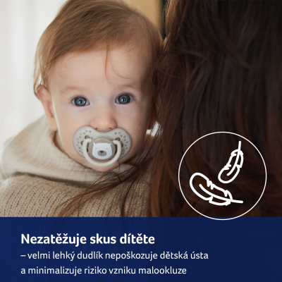 LOVI Dudlík svítící silikonový dynamický mini BUDDY BEAR 0-2m 2ks