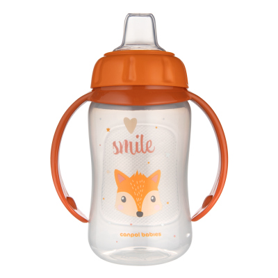 Canpol babies Hrneček tréninkový CUTE ANIMALS se silikonovým pítkem 320ml liška