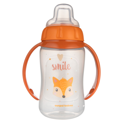 Canpol babies Hrneček tréninkový CUTE ANIMALS se silikonovým pítkem 320ml liška