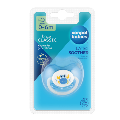 Canpol babies Dudlík svítící kaučukový třešinka 0-6m LOVE&SEA
