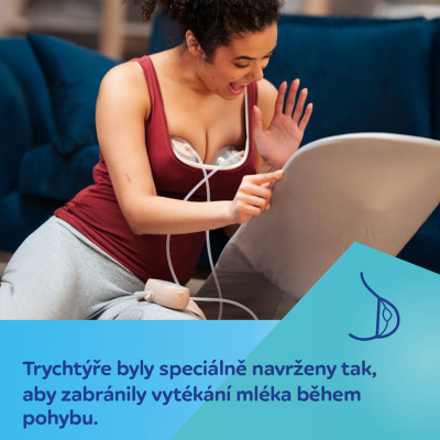 Canpol babies Dvojitá elektrická hands-free odsávačka mateřského mléka do podprsenky SmartSense