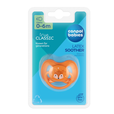 Canpol babies Dudlík kaučukový třešinka 0-6m CUTE ANIMALS