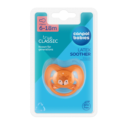 Canpol babies Dudlík kaučukový třešinka 6-18m CUTE ANIMALS 1ks