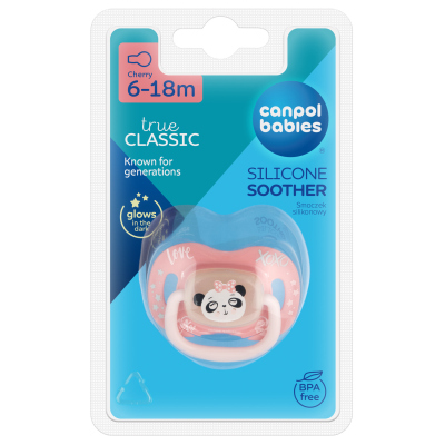 Canpol babies Dudlík silikonový třešinka EXOTIC ANIMALS 6-18m 1ks panda