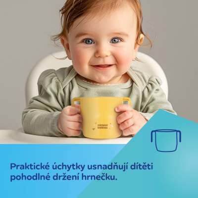 Canpol babies Hrneček tréninkový SMART 180 ml 12m+ žlutý