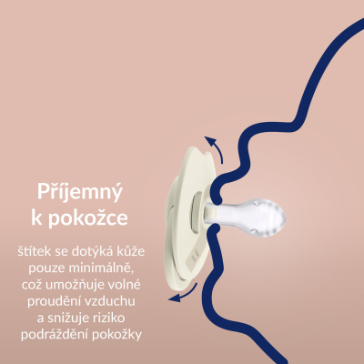 LOVI Dudlík svítící silikonový dynamický PRIME 18m+ 2ks Ivory/Blush