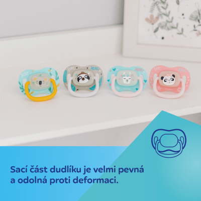 Canpol babies Dudlík silikonový symetrický EXOTIC ANIMALS 6-18m 1ks panda