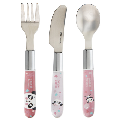 Kovový příbor 3 ks bílý