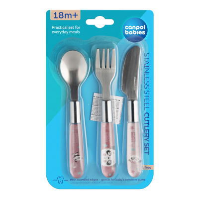 Kovový příbor 3 ks bílý