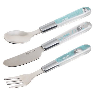 Kovový příbor 3 ks modrý