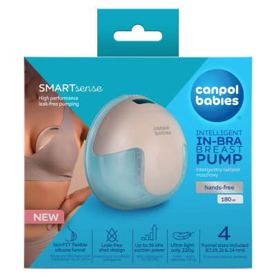 Canpol babies Elektrická hands-free odsávačka mateřského mléka do podprsenky SmartSense