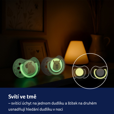 LOVI Dudlík silikonový dynamický CAPICHILL 6-18m 2ks kluk