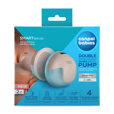Canpol babies Dvojitá elektrická hands-free odsávačka mateřského mléka do podprsenky SmartSense
