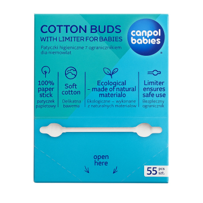 Canpol babies Vatové tyčinky s omezovačem papírové 55ks