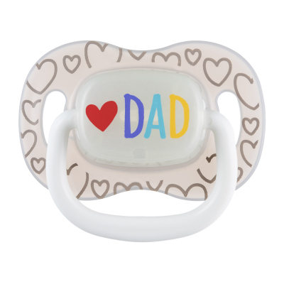 Canpol babies Dudlík svítící silikonový symetrický LOVE MUM&DAD 6-18m 2ks