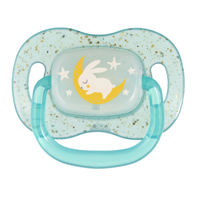 Canpol babies Dudlík svítící silikonový symetrický NIGHTGLOW 0-6m 2ks kluk