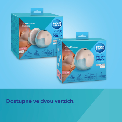Canpol babies Dvojitá elektrická hands-free odsávačka mateřského mléka do podprsenky SmartSense
