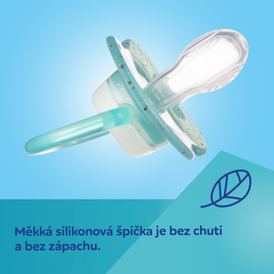 Canpol babies Dudlík svítící silikonový symetrický NIGHTGLOW 6-18m 2ks kluk