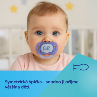 Canpol babies Dudlík svítící silikonový symetrický NIGHTGLOW 6-18m 2ks kluk