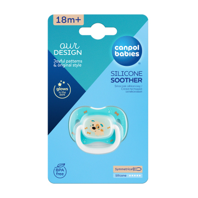 Canpol babies Dudlík 18m+ silikonový symetrický BUNNY&COMPANY modrý