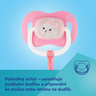 Canpol babies Dudlík 18m+ silikonový symetrický BUNNY&COMPANY modrý