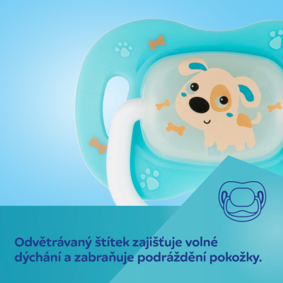 Canpol babies Dudlík 18m+ silikonový symetrický BUNNY&COMPANY modrý