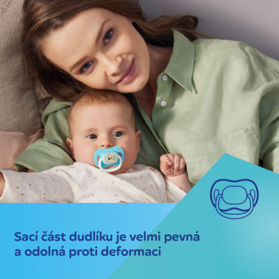 Canpol babies Dudlík 18m+ silikonový symetrický BUNNY&COMPANY modrý