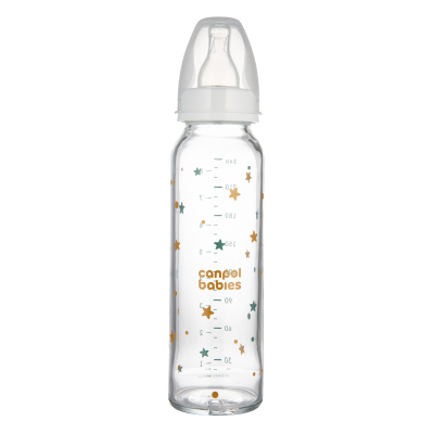 Canpol babies Lahev skleněná s úzkým hrdlem TOYS 240ml