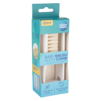 Canpol babies Hřeben a kartáč přírodní měkký bílý