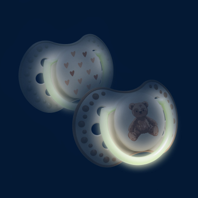LOVI Dudlík svítící silikonový dynamický TEDDY LOVE  0-6m 2ks