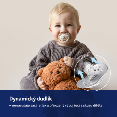 LOVI Dudlík svítící silikonový dynamický TEDDY LOVE  18m+ 2ks