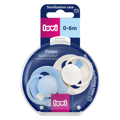 LOVI Dudlík silikonový dynamický PRIME Tutti Frutti 0-6m 2ks Frost/Glacier